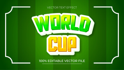 Poster - World Cup Editable Text Effect Style 3d Vector Modern Logotype