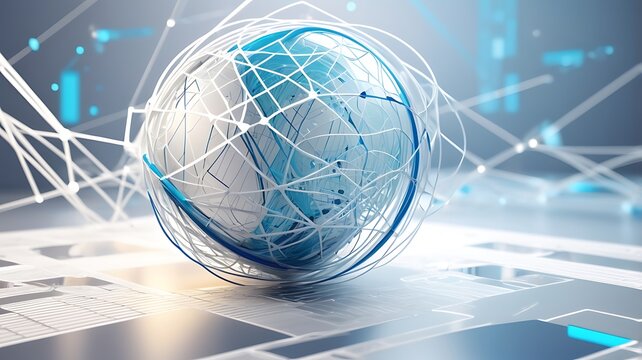 Technology concept background with wire mesh and text space