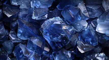 Wall Mural - A close-up of a cluster of blue crystals.