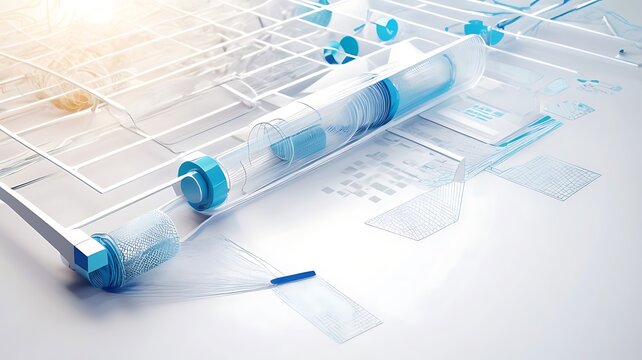 Technology concept background with wire mesh and text space