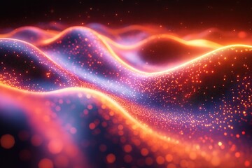 Poster - Holographic Shapes Expand and Contract in a Digital Void Creating a Mesmerizing Display of Light and Movement, Showcasing Digital Art and Futuristic Technology