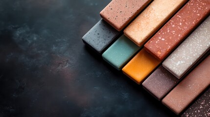 Aufkleber - A captivating arrangement of vibrant striped colored stones providing an exciting palette for designers seeking unique textures and styles for their projects.