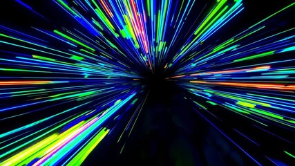 Leinwandbilder - Radiant blue and green light streaks in a dynamic burst. Futuristic speed concept