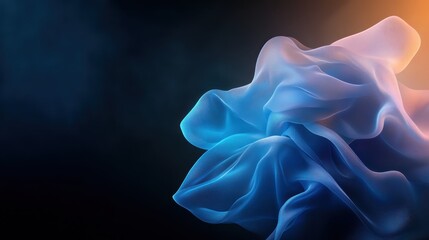 Poster - This striking abstract image features flowing shapes with a stunning mix of blue and orange hues, creating a serene atmosphere that evokes emotions and inspiration.