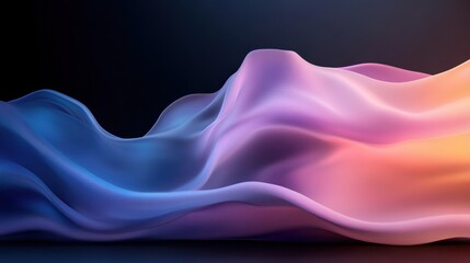 Poster - An enchanting display of luminous waves, merging vibrant colors in an abstract style, representing creativity and emotional flow within contemporary artistic expression.