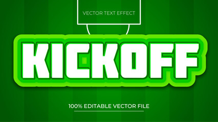 Poster - Kick Off Editable Text Effect Style 3d Sport with sport theme background