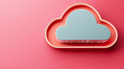 Poster - Cloud technology private and public storage server concept. Modern cloud graphic design against a vibrant background, perfect for digital themes.