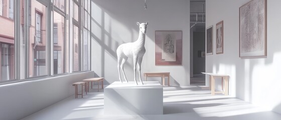 Poster - Minimalist AI Lab Setup with an Art Installation in a Bright Environment