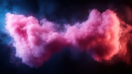 Poster - An abstract representation of swirling pink smoke against a dark background, evoking emotions of mystery and creativity in a visually captivating manner.