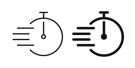Time fast icons in black fill and line style
