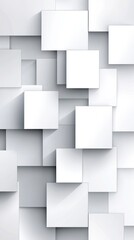 Aufkleber - Abstract composition of overlapping white squares creating depth
