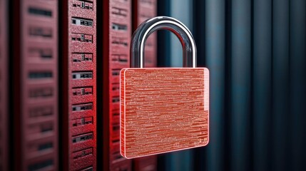 Aufkleber - Cybersecurity protection in cyberspace and computing concept. Digital lock symbolizing cybersecurity and data protection.