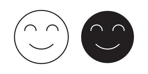 Smile icons in black fill and line style