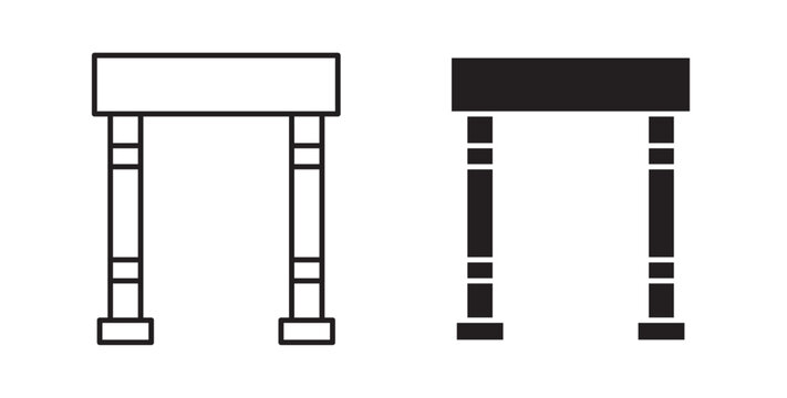 Metal detector icons in black fill and line style