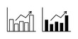 © Witty - Chart histogram icons set in black colors on white background