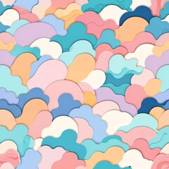 Wall Mural - pastel cloudscape: a dreamy abstract art print