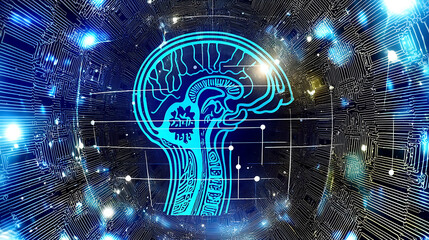 Poster - Exploring artificial intelligence innovations digital realm visual art tech environment abstract viewpoint future concepts