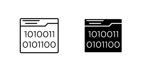 Binary code icons set for website design