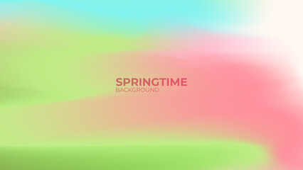 Fototapete - Springtime blurred background. Bright color gradients for Spring season creative graphic design. Vector illustration.