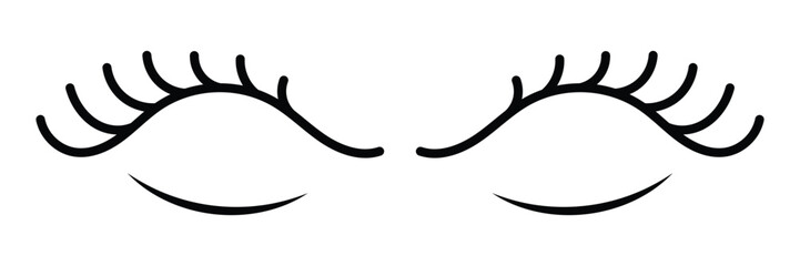 Poster - eyelashes outline eye icon set. eyelashes vector, icon sign symbol website design. eyelashes vector 