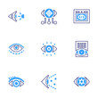 © Blockfine - Eye icon set. Bold line style. Duotone colors. Editable stroke. eye scanner, virtual, vision, eye test, eyes, red eye, eye, view
