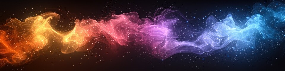 Poster - A colorful swirling pattern of abstract ethereal smoke
