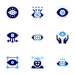 © Blockfine - Eye icon set. Bold style. Duotone colors. view, eye, third eye