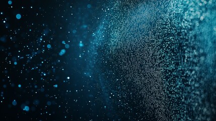 Poster - a 3d world is created through programming code that operates within machine processes on a blue tech