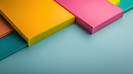 Poster - A vibrant stack of colorful boxes in various sizes displayed neatly against a white background