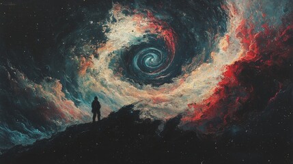 Poster - in space, an alien planet was brought into existence through the use of stock technology