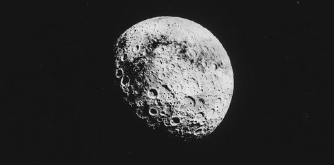 Poster - the surface of the moon features craters set against a backdrop of space, showcasing the beauty of t