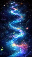 Poster - A Celestial River Of Music And Stars Flows In Space