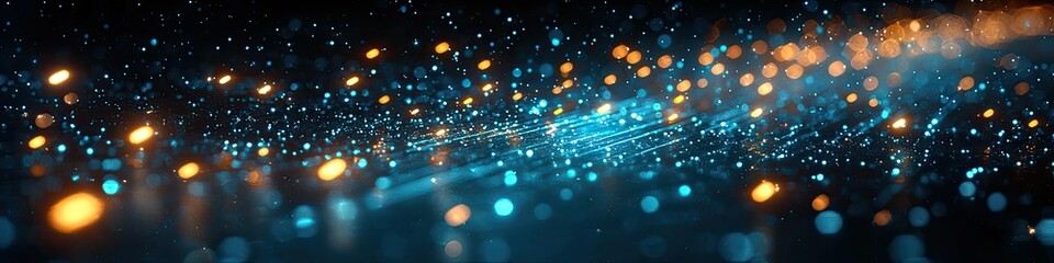 Poster - A blurred abstract image with glowing lights and bright colors