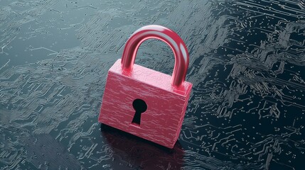 Poster - An abstract technological setting is used to convey the concept of lock security