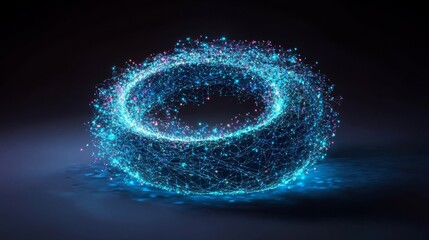 Fototapete - The background features abstract futuristic network lines symbolizing modern technology concepts