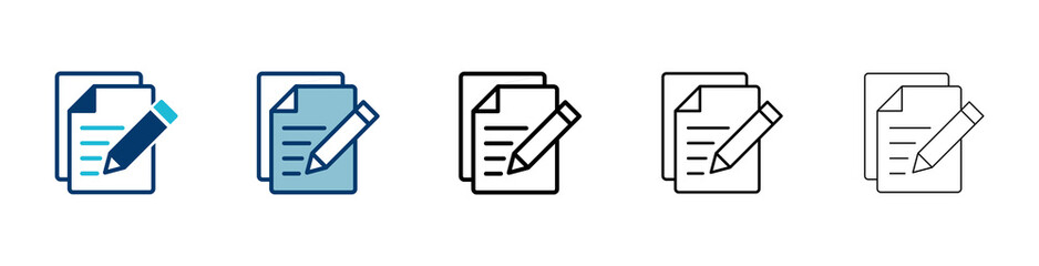 Leinwandbilder - Note icon vector isolated on white background. Taking note icon vector. Edit line icon. Document write. Content writing