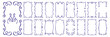 © yatsan lee - doodle hand drawn outline frame set. rectangular, oval shape vintage borders with curl, loop, wave, bow