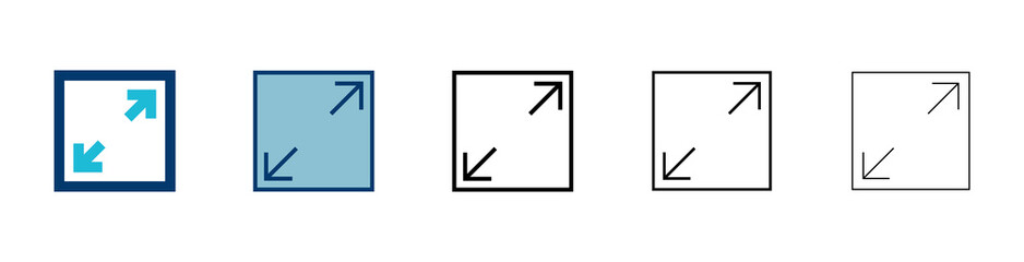 Fullscreen Icon vector isolated on white background. Expand to full screen icon. Fullscreen sign icon. Arrows symbol