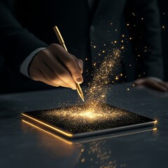 Poster - Document Digitization Services employ a document digitization process, which can be illustrated with an image showing the scanning of documents