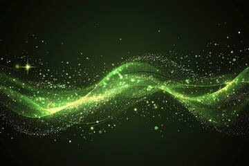 Fototapete - Digital technology rapidly connects over a blue and green backdrop, representing the fusion of cyber, nano information, and abstract communication, to forge an innovative future of tech data and