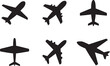 © SHAMIM - A simple flat black airplane symbol is isolated on a transparent background. Vector plane icon for web, infographics,