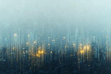 Aufkleber - Metropolitan area of tomorrow with glittering lights and avant-garde constructions