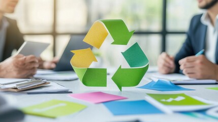Poster - Business Meeting Focused on Sustainability and Eco-Friendly Practices