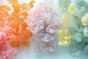 Poster - Vibrant coral reef showcasing diverse colors and textures, a breathtaking underwater scene.