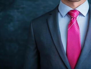 Poster - Professional individual in suit and tie presenting a polished appearance for business meetings and corporate events