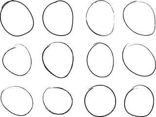 Wall Mural - hand-drawn circle and oval frames for design elements vector