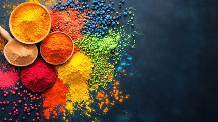 Poster - A stunning and vibrant explosion of colored powders creating a beautifully artistic display in a creative setting