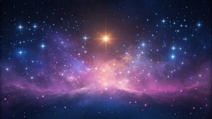 Aufkleber - Starlit cosmic landscape with vibrant hues of purple and blue.