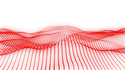 Poster - Abstract red dot wave technology with light digital effect corporate concept. Looping background red made from trapcode form