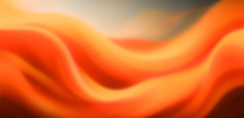 Fototapete - Abstract orange waves background flowing and creating soft folds